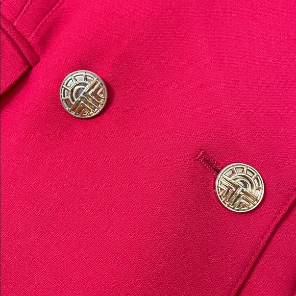 Vintage Louis Feraud Red Wool Skirt Suit size 12 - Picture 9 of 15